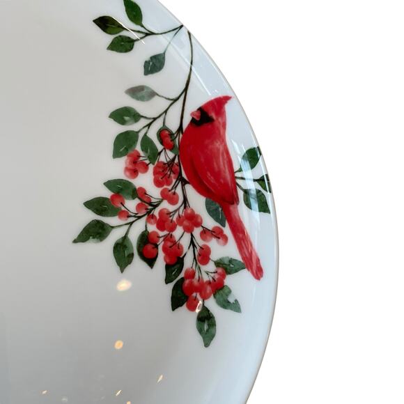 MIKASA Cardinal Leaves Porcelain Dinner Plates 11in Set of 4 NEW - Picture 6 of 15